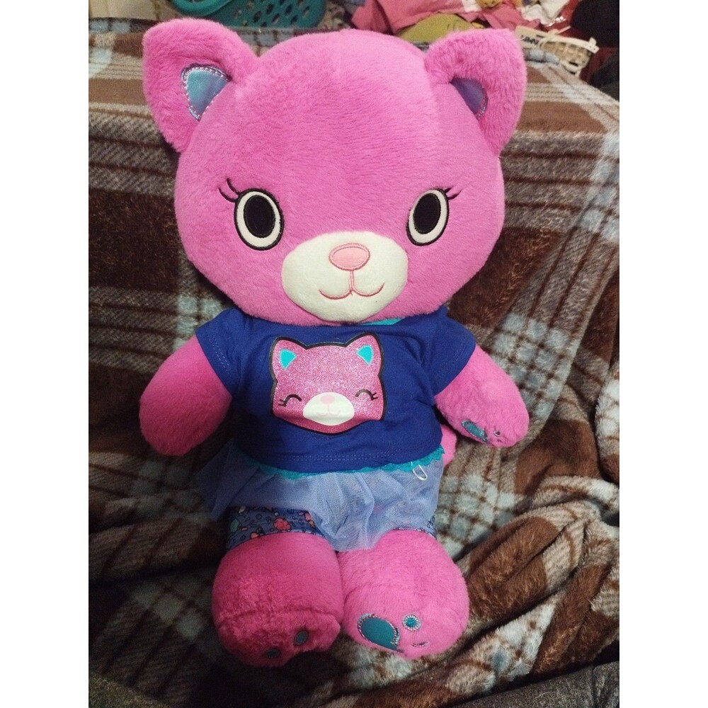 Build-A-Bear Kabu Catlynn Pink Cat Plush/ Bling Tshirt & Tutu Tights